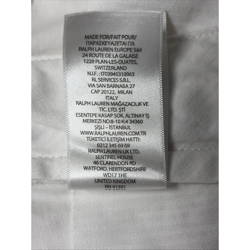 Ralph Lauren Men’s Stretch Classic Fit White Chino Shorts - Size 34 - 8” Inseam